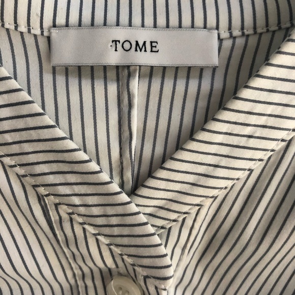 NWOT Tome Striped Peplum Shirt - Picture 13 of 15